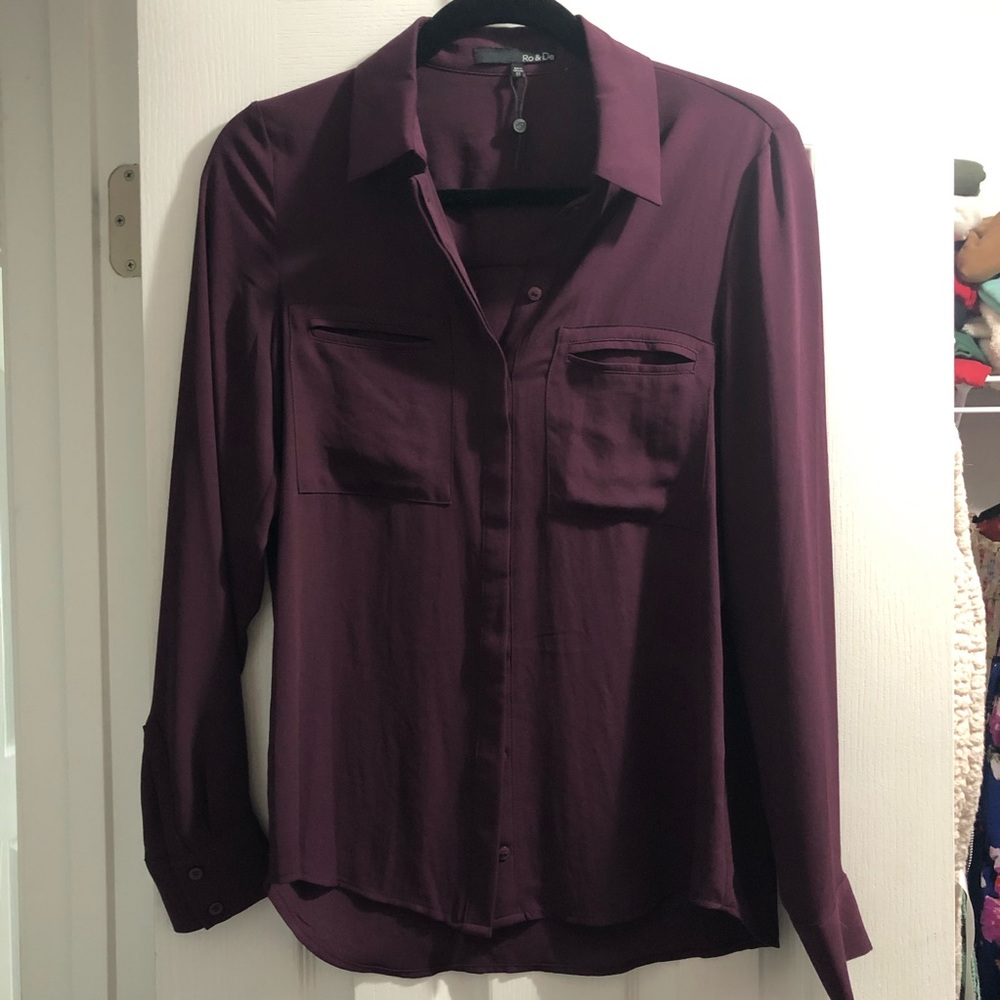 Ro&De Beautiful Purple Blouse XS worn once!